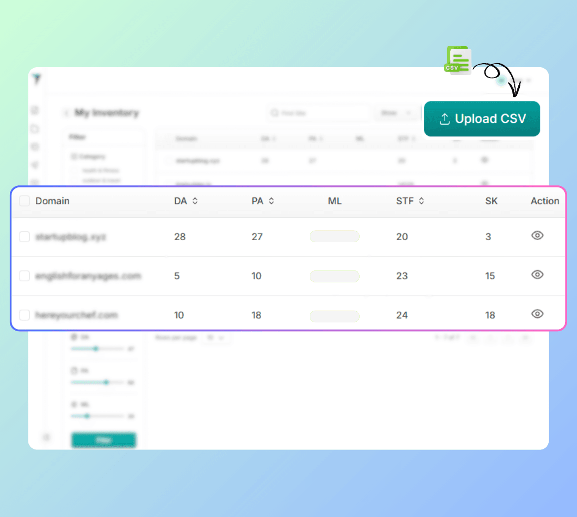 Upload your existing prospect lists — bring your research in.