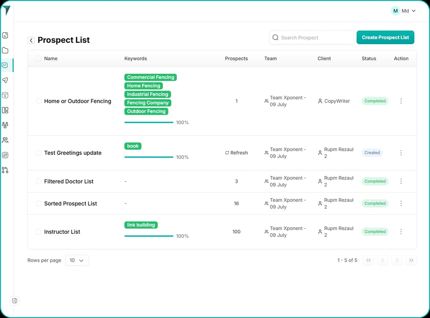 Site database preview
